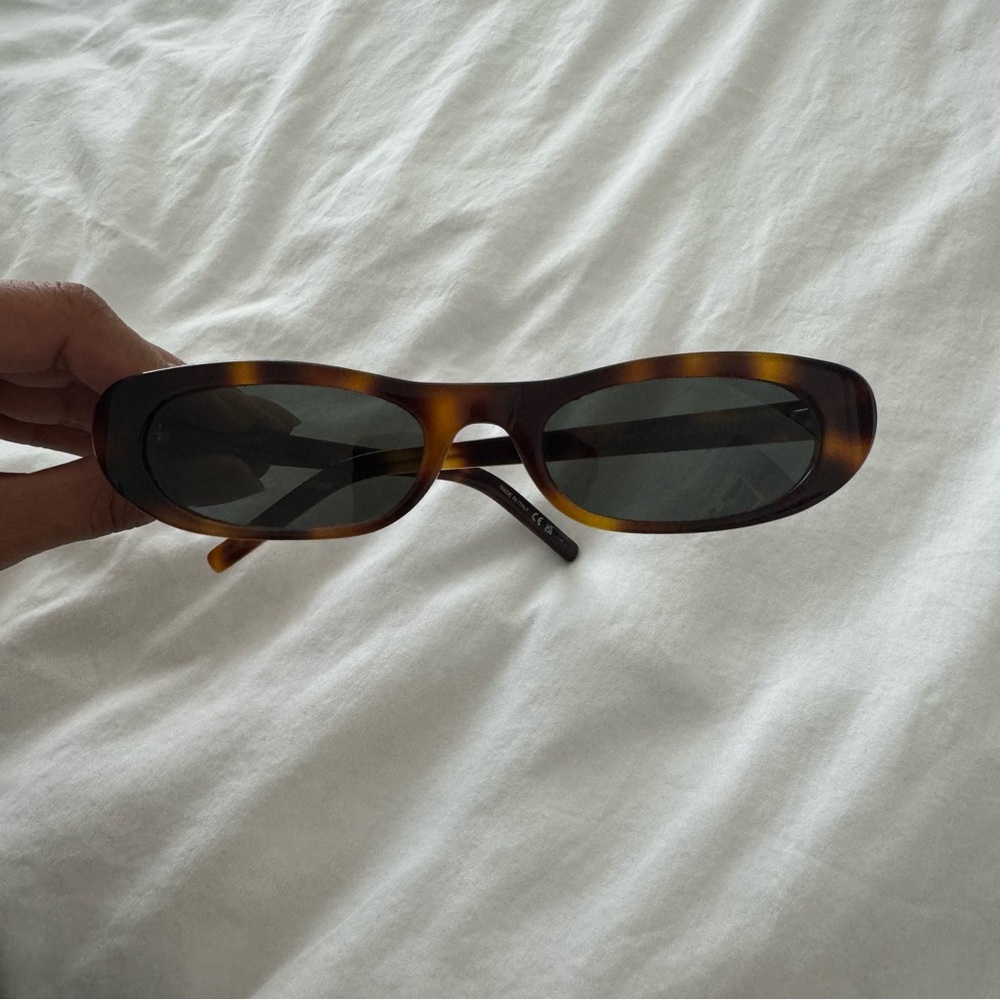 Saint Laurent Tortoise Shell Oval Sunglasses